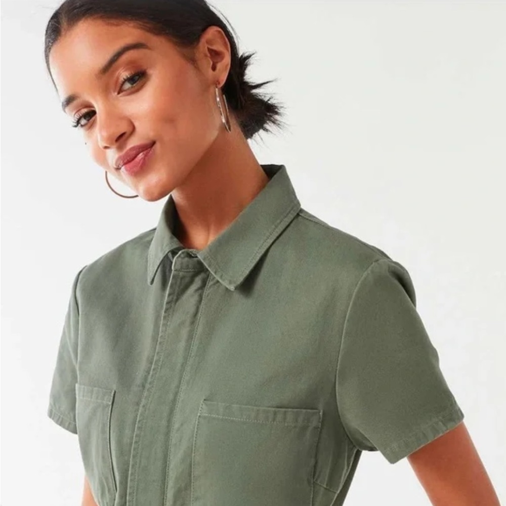 Urban Outfitters Green Canvas Flight Jumpsuit